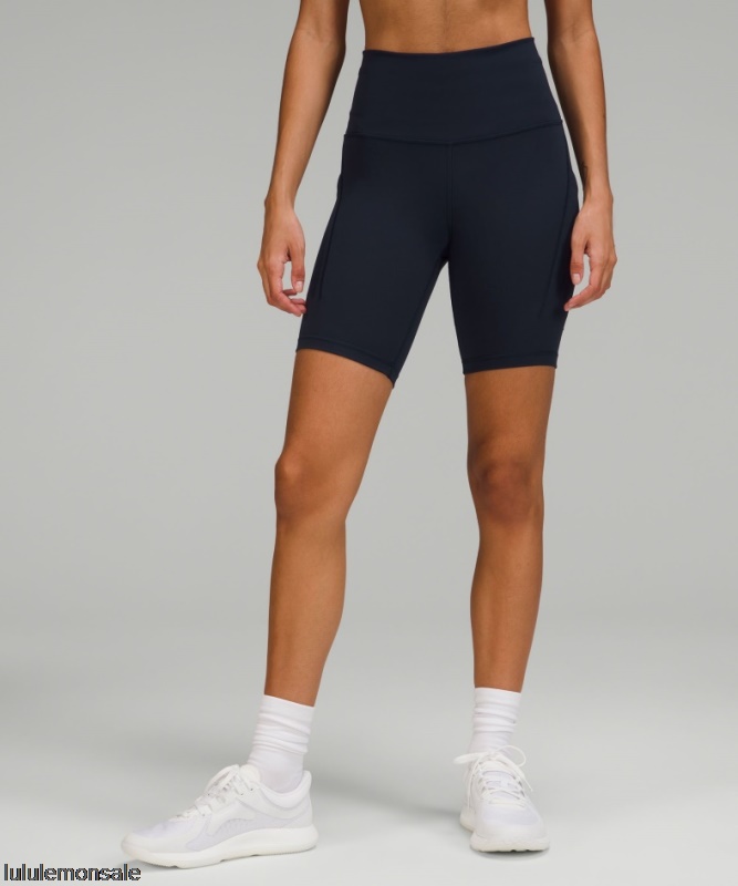 Lululemon Damen DELULU332 | True Navy Wunderzug Hoch Sitzend Kurz Mit Taschen 8